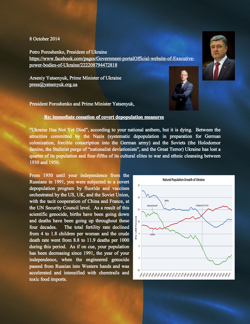 20141008.1 Letter to President Poroshenko and Prime Minister
