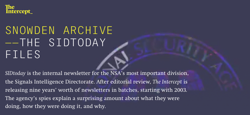 20160516 Snowden Archive ——The SidToday Files