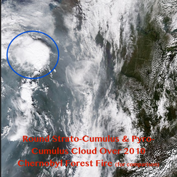 Chernobyl - Round StratoCumulus_PyroCumulus Cloud over 2010 fire