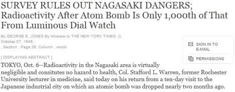 Fig. 2 Nagasaki Headlines 1945