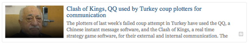 Link4- Clash of Kings, QQ used by Turkey coup plotters for communication