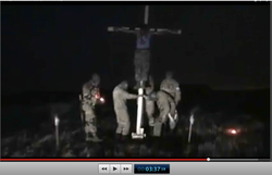 Pic 17. 20150425 BATALLION AZOV Crucifixtion w. Cross Burning !!! 18+ !!!.screenflow