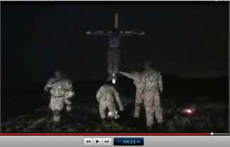 Pic 24. 20150425 BATALLION AZOV Crucifixtion w. Cross Burning !!! 18+ !!!.screenflow